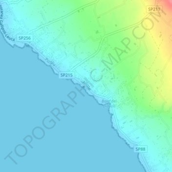 Mappa topografica Pilella, altitudine, rilievo