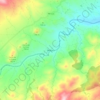 Mappa topografica Xiquena, altitudine, rilievo