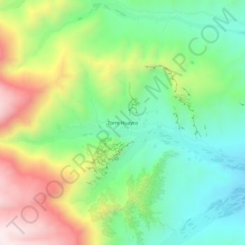 Mappa topografica Torre Huayco, altitudine, rilievo