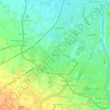 Mappa topografica Marinelli, altitudine, rilievo
