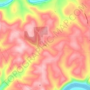 Mappa topografica Tidal, altitudine, rilievo