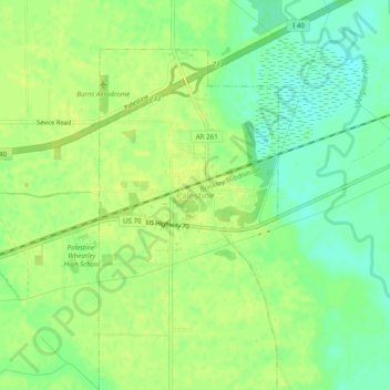 Mappa topografica Palestine, altitudine, rilievo