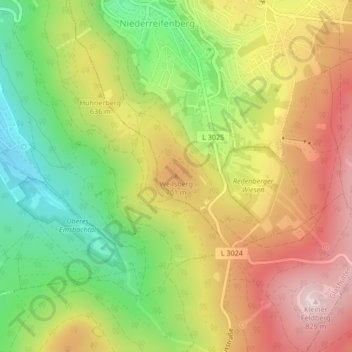 Mappa topografica Weilsberg, altitudine, rilievo