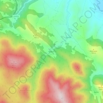 Mappa topografica Nograro, altitudine, rilievo