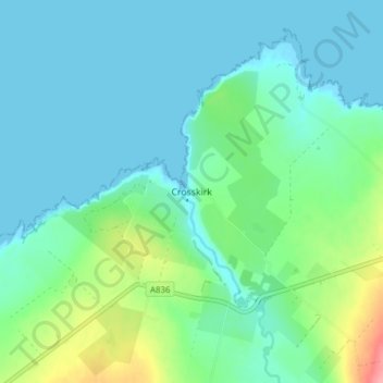 Mappa topografica Crosskirk, altitudine, rilievo