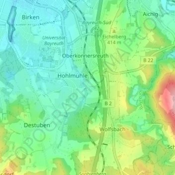 Mappa topografica Fürsetz, altitudine, rilievo