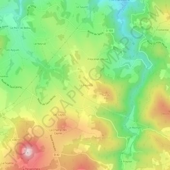 Mappa topografica La Freyde, altitudine, rilievo