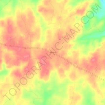Mappa topografica Hissop, altitudine, rilievo
