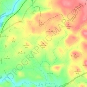Mappa topografica Dumber Hill, altitudine, rilievo