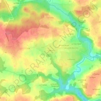Mappa topografica La Billais, altitudine, rilievo