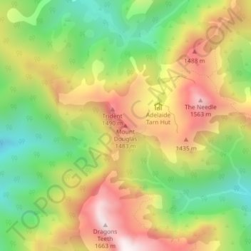 Mappa topografica Mt. Douglas, altitudine, rilievo