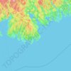 Mappa topografica Canoe Island, altitudine, rilievo