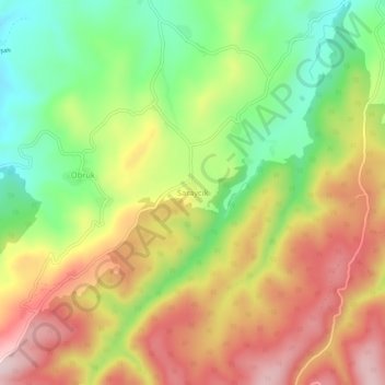 Mappa topografica Saraycık, altitudine, rilievo