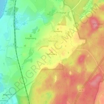 Mappa topografica Eichelberg, altitudine, rilievo