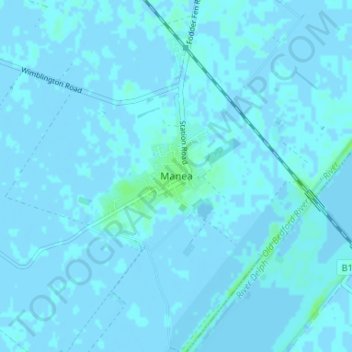 Mappa topografica Manea, altitudine, rilievo