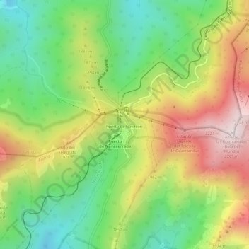Mappa topografica Puerto de Navacerrada, altitudine, rilievo