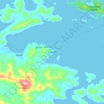 Mappa topografica Culion, altitudine, rilievo