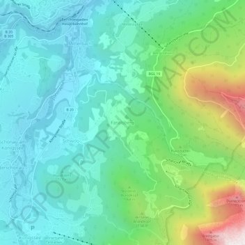 Mappa topografica Faselsberg, altitudine, rilievo
