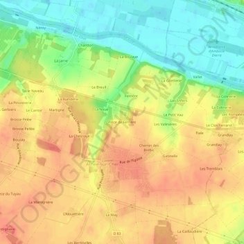 Mappa topografica Pièce de Ferrière, altitudine, rilievo