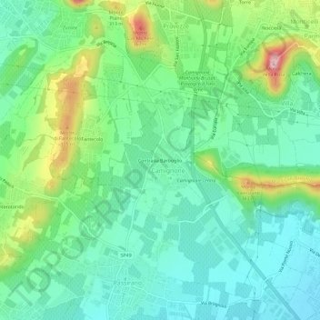 Mappa topografica Contrada Barboglio, altitudine, rilievo