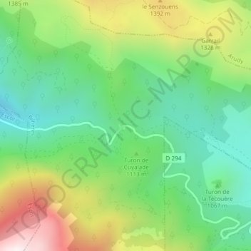 Mappa topografica Col de Marie-Blanque, altitudine, rilievo