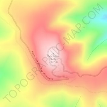 Mappa topografica Desolation Butte, altitudine, rilievo