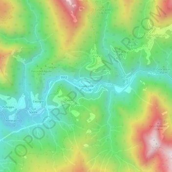 Mappa topografica Giardinetto, altitudine, rilievo