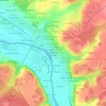 Mappa topografica L'Enfer, altitudine, rilievo