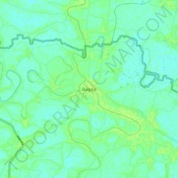 Mappa topografica Bagda, altitudine, rilievo