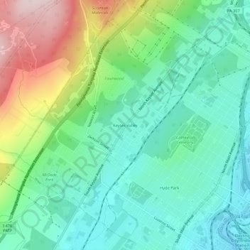 Mappa topografica Keyser Valley, altitudine, rilievo