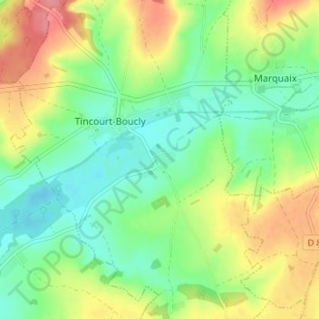 Mappa topografica Boucly, altitudine, rilievo