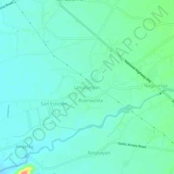 Mappa topografica Linusungan, altitudine, rilievo