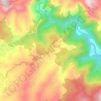 Mappa topografica Bordoli, altitudine, rilievo