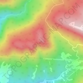 Mappa topografica Doe Mountain, altitudine, rilievo