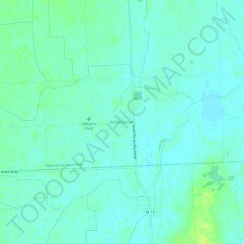 Mappa topografica Watertown, altitudine, rilievo