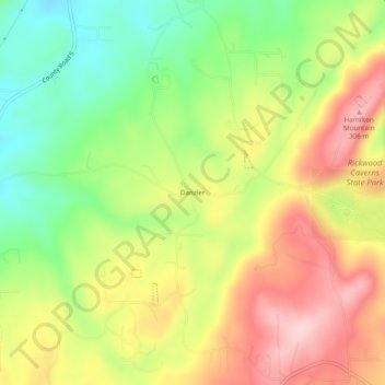 Mappa topografica Danzler, altitudine, rilievo