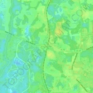 Mappa topografica Fivay Junction, altitudine, rilievo