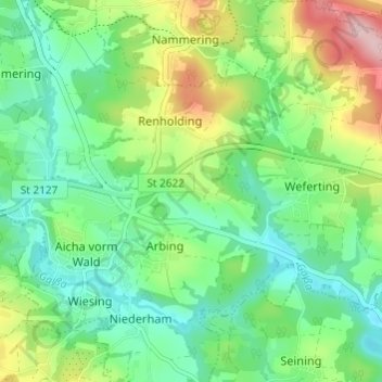 Mappa topografica Schilding, altitudine, rilievo