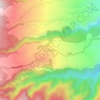 Mappa topografica Kauswagan, altitudine, rilievo