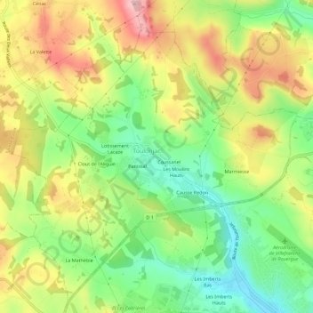 Mappa topografica Le Claux, altitudine, rilievo