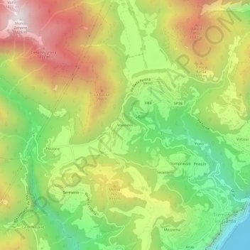 Mappa topografica Voiandes, altitudine, rilievo