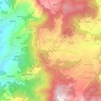 Mappa topografica Chailchowk, altitudine, rilievo