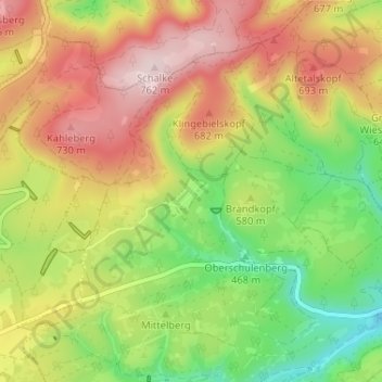 Mappa topografica Festenburg, altitudine, rilievo