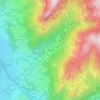 Mappa topografica Précherel, altitudine, rilievo