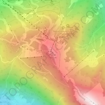 Mappa topografica Planai, altitudine, rilievo