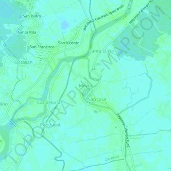 Mappa topografica Meyto, altitudine, rilievo
