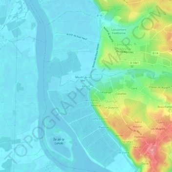 Mappa topografica Escute, altitudine, rilievo
