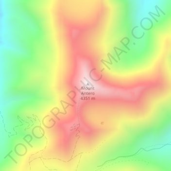 Mappa topografica Mount Antero, altitudine, rilievo