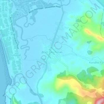 Mappa topografica Borli Panchatan, altitudine, rilievo