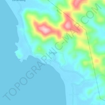 Mappa topografica Binga, altitudine, rilievo